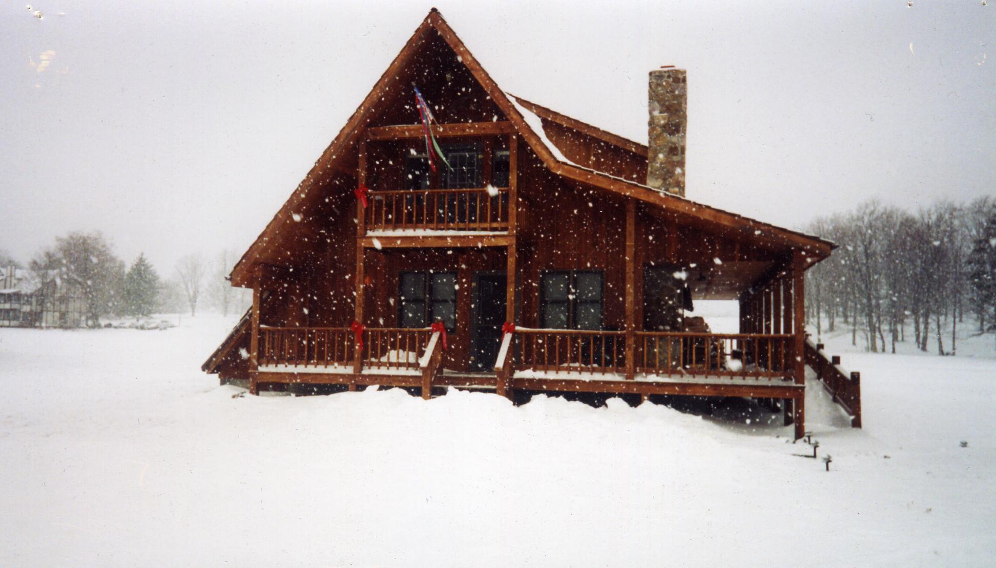 chalet in snow